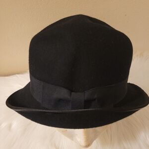 Le Chateau Women's Hat Black with Bow Ribbon Size 57 CM